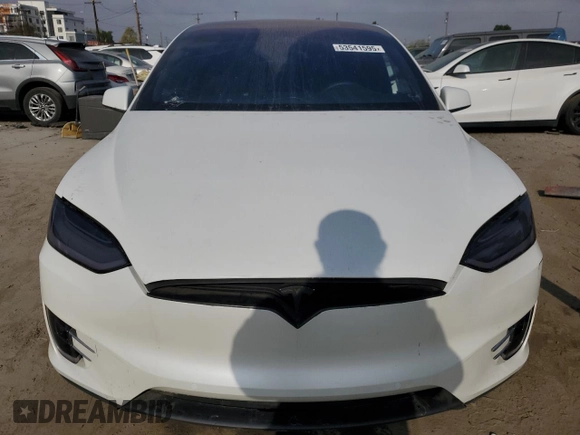 2021 Tesla Model X Long Range Plus with VIN 5YJXCBE22MF311576, listed as a Copart auction lot 53541595 with 83,137 mi miles and Salvage Title. Bid and sale history available at carsss.com. Image 5.