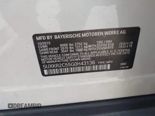 2016 BMW X5 sDrive35i with VIN 5UXKR2C55G0H43136, listed as a IAAI auction lot 41835931 with 125,751 mi miles. Bid and sale history available at carsss.com. Image 9.