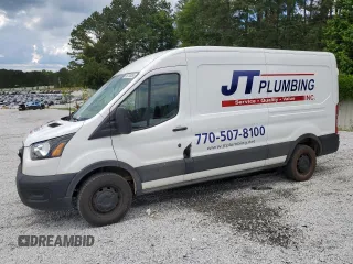 2023 Ford Transit Cargo z VIN 1FTBR1C8XPKB12972, wystawiony jako Copart lot #56730265 z przebiegiem 47 835 mil mil oraz Szkoda całkowita • Salvage title. Historia ofert i sprzedaży dostępna na DreamBid. Obrazek 1.