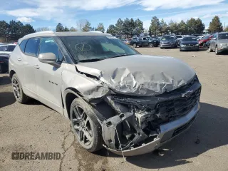 2021 Chevrolet Blazer Premier with VIN 3GNKBLRS1MS557160, listed as a Copart auction lot 45052785 with 34,145 mi miles and Salvage title. Bid and sale history available at DreamBid. Image 4.