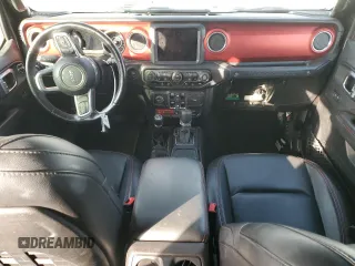 2020 Jeep Wrangler Unlimited Rubicon with VIN 1C4HJXFN3LW342670, listed as a Copart auction lot 46585355 with 19,569 mi miles and Salvage title. Bid and sale history available at DreamBid. Image 8.