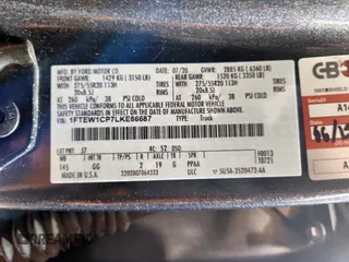 2020 Ford F-150 XL with VIN 1FTEW1CP7LKE86687, listed as a Copart auction lot 62190705 with 95,866 mi miles and Clean title. Bid and sale history available at DreamBid. Image 12.