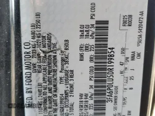 2013 Ford Fusion SE Hybrid with VIN 3FA6P0LU5DR199854, listed as a Copart auction lot 47856115 with 144,852 mi miles and Salvage Title. Bid and sale history available at DreamBid. Image 15.