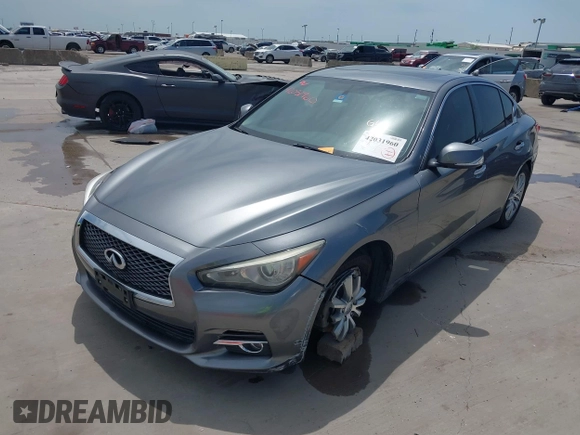 2014 Infiniti Q50 Premium with VIN JN1BV7AP5EM675859, listed as a IAAI auction lot 42031960 with 110,149 mi miles. Bid and sale history available at carsss.com. Image 21.