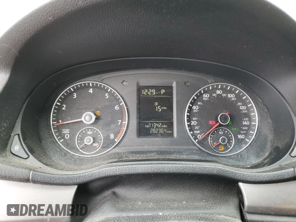 2012 Volkswagen Passat S with VIN 1VWAP7A3XCC017003, listed as a Copart auction lot 58579625 with 282,364 mi miles and Clean title. Bid and sale history available at DreamBid. Image 9.