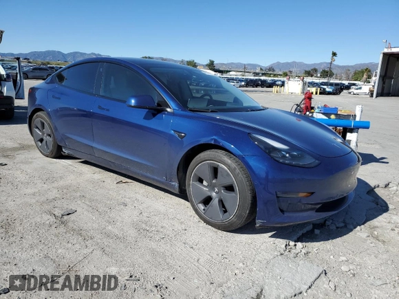 2021 Tesla Model 3 Long Range with VIN 5YJ3E1EBXMF925147, listed as a Copart auction lot 49741275 with 106,947 mi miles and Salvage Title. Bid and sale history available at DreamBid. Image 4.