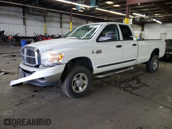 2007 Dodge Ram 2500 SLT with VIN 3D7KS28A67G834491, listed as a Copart auction lot 45046815 with 98,820 mi miles and Salvage Title. Bid and sale history available at carsss.com. Image 1.