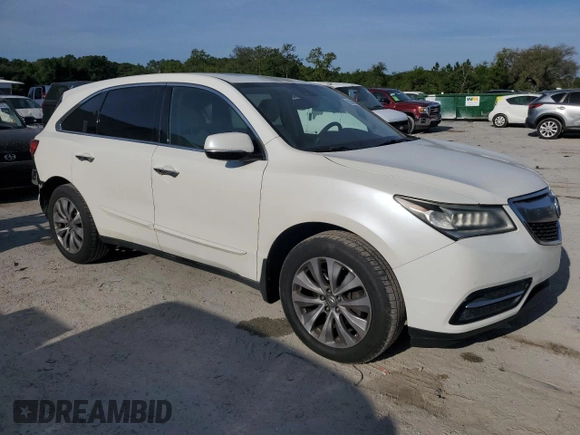 2014 Acura MDX Tech Pkg with VIN 5FRYD3H42EB009760, listed as a Copart auction lot 52945005 with 209,078 mi miles and Salvage Title. Bid and sale history available at carsss.com. Image 4.