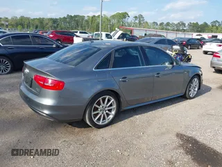2014 Audi A4 Premium Plus with VIN WAUFFAFL8EN028877, listed as a IAAI auction lot 41736915 with 112,021 mi miles. Bid and sale history available at carsss.com. Image 4.