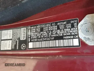 1992 Mercedes-Benz 500 с VIN WDBFA66E2NF060149, выставлен на аукционе Copart как лот 76109384 с пробегом 55 753 миль миль и Списание • Salvage title. История ставок и продаж доступна на DreamBid. Изображение 12.