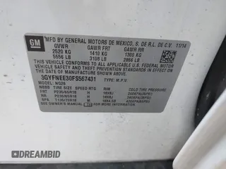 2015 Cadillac SRX Luxury Collection with VIN 3GYFNEE30FS567431, listed as a IAAI auction lot 42118084 with 140,778 mi miles. Bid and sale history available at carsss.com. Image 9.