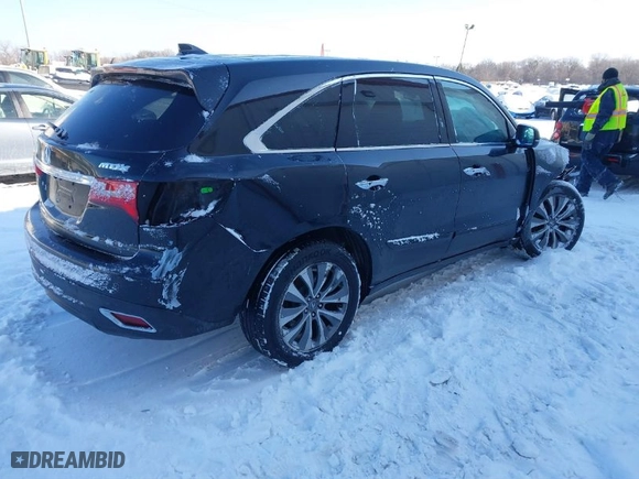 2015 Acura MDX Tech Pkg with VIN 5FRYD4H41FB009109, listed as a IAAI auction lot 41576795 with 1 mi miles. Bid and sale history available at carsss.com. Image 4.
