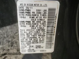 2012 Infiniti FX35 with VIN JN8AS1MU2CM120191, listed as a Copart auction lot 76370074 with 172,856 mi miles and Salvage Title. Bid and sale history available at carsss.com. Image 13.