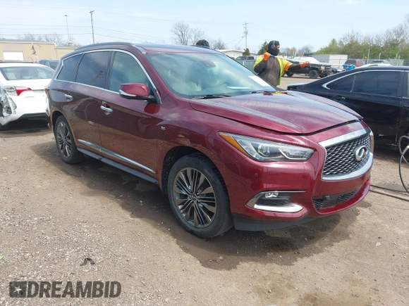 2019 Infiniti QX60 Luxe with VIN 5N1DL0MM5KC515014, listed as a IAAI auction lot 42073879 with 100,566 mi miles and . Bid and sale history available at DreamBid. Image 1.