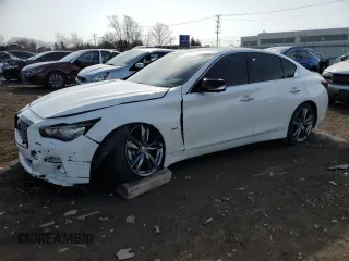 2019 Infiniti Q50 Luxe z VIN JN1EV7AP4KM540753, wystawiony jako Copart lot #49520365 z przebiegiem 63 269 mil mil oraz Szkoda całkowita • Salvage title. Historia ofert i sprzedaży dostępna na DreamBid. Obrazek 1.
