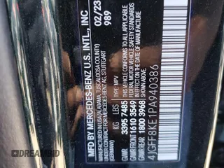 2023 Mercedes-Benz GLS 63 AMG with VIN 4JGFF8KE1PA940386, listed as a Copart auction lot 66294323 with 4,477 mi miles and . Bid and sale history available at DreamBid. Image 14.