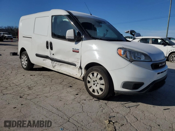 2019 Ram ProMaster City Cargo Tradesman SLT with VIN ZFBHRFBB7K6M23591, listed as a Copart auction lot 42138905 with 186,133 mi miles and Salvage title. Bid and sale history available at DreamBid. Image 4.