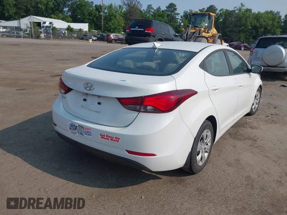 2016 Hyundai Elantra SE with VIN 5NPDH4AE9GH794201, listed as a IAAI auction lot 42391597 with 58,126 mi miles and . Bid and sale history available at DreamBid. Image 4.