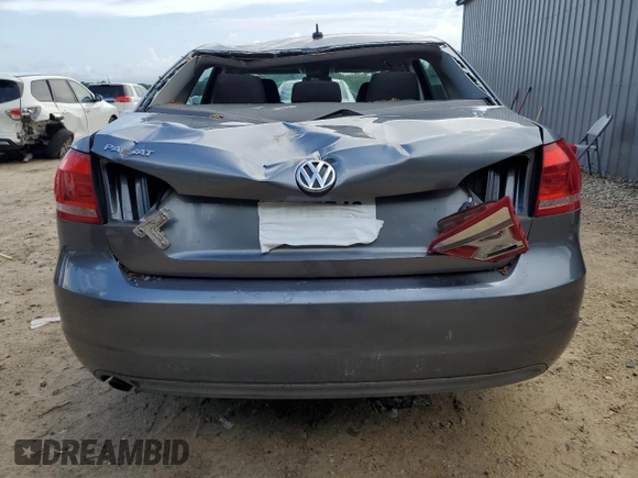 2013 Volkswagen Passat S with VIN 1VWAP7A34DC012297, listed as a Copart auction lot 60635515 with 157,647 mi miles and Salvage title. Bid and sale history available at DreamBid. Image 6.