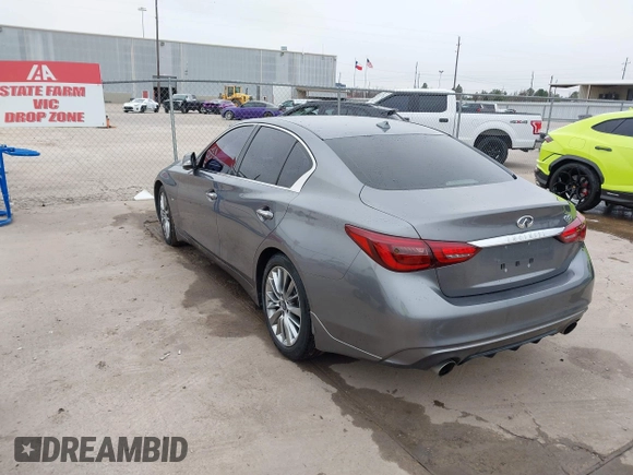 2019 Infiniti Q50 3.0t LUXE with VIN JN1EV7AP6KM511156, listed as a IAAI auction lot 41576308 with 63,620 mi miles. Bid and sale history available at carsss.com. Image 3.