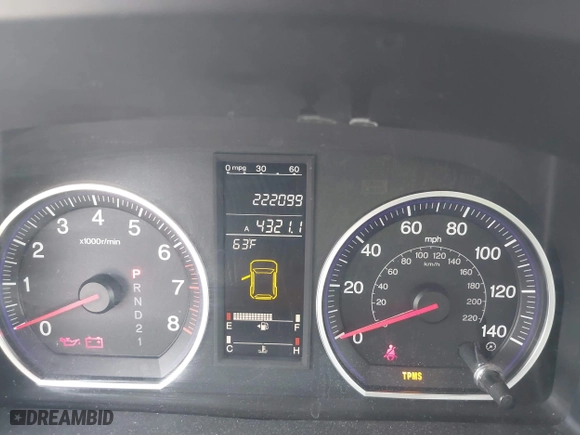 2009 Honda CR-V EX-L with VIN JHLRE38729C013942, listed as a IAAI auction lot 41732770 with 222,099 mi miles. Bid and sale history available at carsss.com. Image 7.
