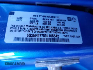 2009 Pontiac G8 with VIN 6G2ER57759L165542, listed as a Copart auction lot 89190425 with 179,085 mi miles and Clean Title. Bid and sale history available at carsss.com. Image 12.