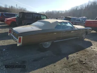1971 Cadillac Eldorado z VIN 693671Q424620, wystawiony jako Copart lot #48917885 z przebiegiem Nie podano mil oraz Szkoda całkowita • Salvage title. Historia ofert i sprzedaży dostępna na DreamBid. Obrazek 3.