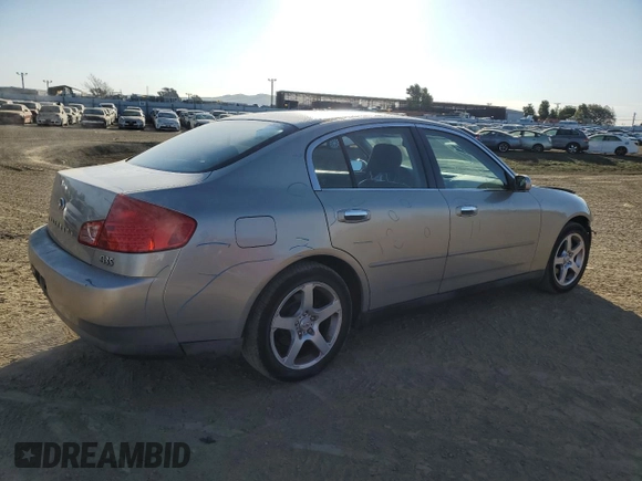 2003 Infiniti G35 w/Leather with VIN JNKCV51E33M325338, listed as a Copart auction lot 48560235 with 150,025 mi miles and Salvage Title. Bid and sale history available at carsss.com. Image 3.