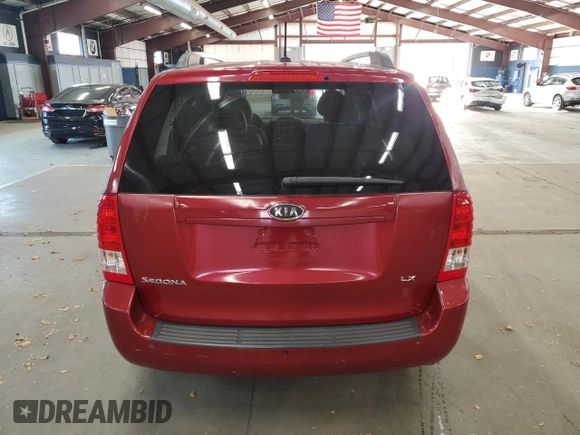 2012 Kia Sedona LX with VIN KNDMG4C76C6421543, listed as a Copart auction lot 78422314 with 128,424 mi miles and Clean Title. Bid and sale history available at carsss.com. Image 6.