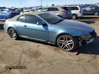 2004 BMW 6 Series 645Ci with VIN WBAEK73414B321348, listed as a Copart auction lot 75746084 with 0 mi miles and Clean Title. Bid and sale history available at carsss.com. Image 4.