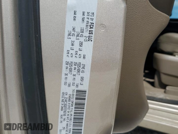 2015 Chrysler Town & Country Touring with VIN 2C4RC1BG6FR706709, listed as a Copart auction lot 51966075 with 112,650 mi miles and Salvage Title. Bid and sale history available at carsss.com. Image 15.