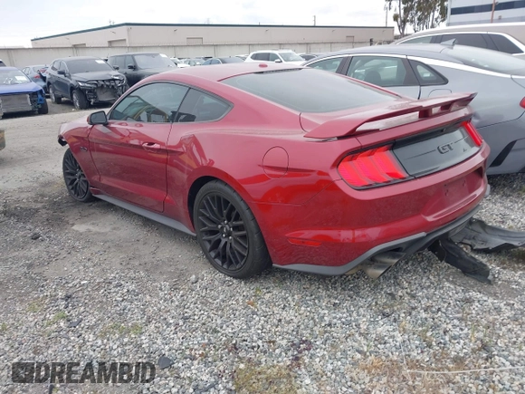 2019 Ford Mustang GT with VIN 1FA6P8CF8K5168730, listed as a IAAI auction lot 41847852 with 42,876 mi miles. Bid and sale history available at carsss.com. Image 3.