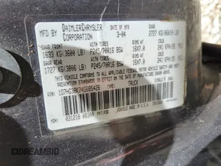 2004 Dodge Dakota Sport с VIN 1D7HG38K74S685426, выставлен на аукционе IAAI как лот 42567316 с пробегом 187 325 миль миль и . История ставок и продаж доступна на DreamBid. Изображение 9.