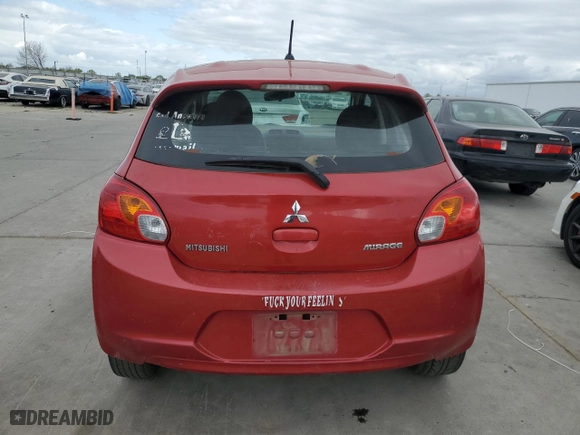 2015 Mitsubishi Mirage DE with VIN ML32A3HJ9FH045147, listed as a Copart auction lot 50801115 with 130,499 mi miles and Salvage Title. Bid and sale history available at carsss.com. Image 6.