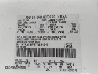 2000 Ford F-150 XL with VIN 1FTRX18W9YNB14241, listed as a IAAI auction lot 41494972 with Not provided miles and . Bid and sale history available at DreamBid. Image 9.