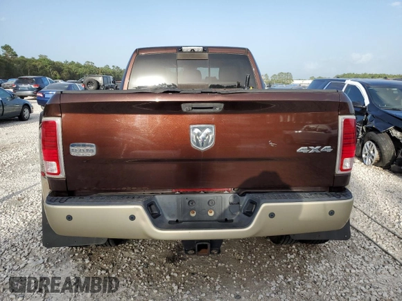 2015 Ram 3500 Longhorn with VIN 3C63RRNL1FG612813, listed as a Copart auction lot 64966184 with 131,013 mi miles and Clean Title. Bid and sale history available at carsss.com. Image 6.
