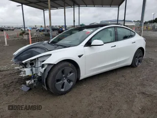 2021 Tesla Model 3 Standard Range Plus with VIN 5YJ3E1EA6MF058868, listed as a Copart auction lot 44638915 with 68,663 mi miles and Salvage Title. Bid and sale history available at DreamBid. Image 1.