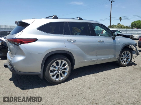 2023 Toyota Highlander Hybrid Limited with VIN 5TDXBRCH4PS575885, listed as a Copart auction lot 64304345 with 15,633 mi miles and Salvage title. Bid and sale history available at DreamBid. Image 3.