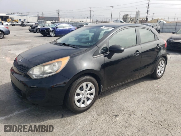 2014 Kia Rio LX with VIN KNADM5A35E6409088, listed as a Copart auction lot 75004804 with 111,664 mi miles and Salvage Title. Bid and sale history available at carsss.com. Image 1.