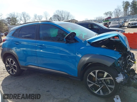 2023 Hyundai Kona Limited with VIN KM8K53A3XPU954113, listed as a IAAI auction lot 41744345 with 23,195 mi miles. Bid and sale history available at carsss.com. Image 12.