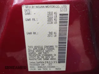2014 Nissan Altima S with VIN 1N4AL3AP9EN261135, listed as a IAAI auction lot 41934377 with 143,596 mi miles and . Bid and sale history available at carsss.com. Image 9.