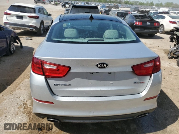 2015 Kia Optima EX with VIN 5XXGN4A7XFG478615, listed as a Copart auction lot 50950514 with 57,003 mi miles and Salvage Title. Bid and sale history available at DreamBid. Image 6.