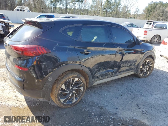 2019 Hyundai Tucson Sport with VIN KM8J33AL1KU049169, listed as a Copart auction lot 45526535 with 113,948 mi miles and Salvage Title. Bid and sale history available at carsss.com. Image 3.