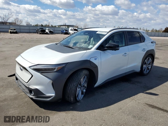2023 Subaru Solterra Limited with VIN JTMABABA0PA004807, listed as a Copart auction lot 50586815 with 10,879 mi miles and Salvage Title. Bid and sale history available at DreamBid. Image 1.