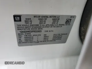 2015 GMC Yukon XL SLT with VIN 1GKS2HKC0FR220823, listed as a Copart auction lot 42155185 with 199,385 mi miles and Salvage Title. Bid and sale history available at carsss.com. Image 15.