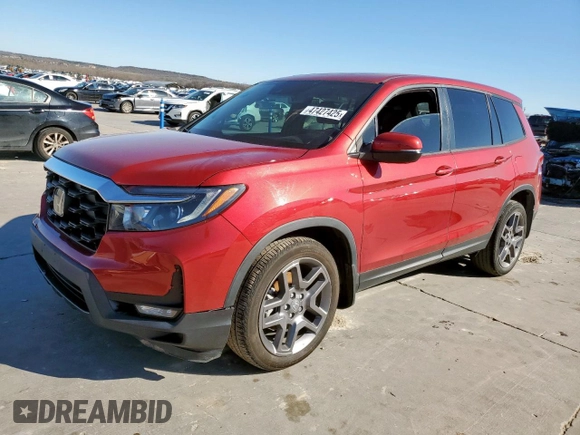 2022 Honda Passport EX-L with VIN 5FNYF7H53NB001890, listed as a Copart auction lot 47427425 with 70,374 mi miles and Salvage title. Bid and sale history available at DreamBid. Image 1.