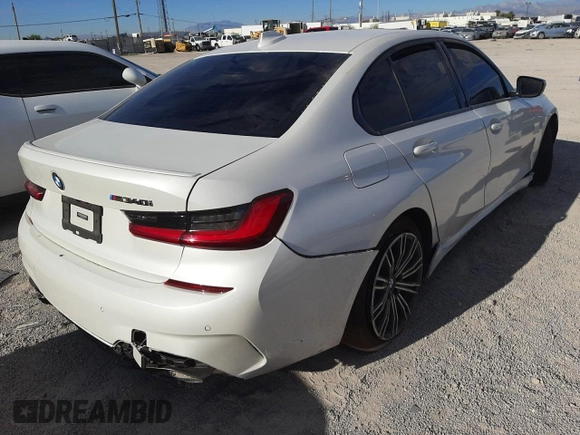 2020 BMW 3 Series M340i with VIN WBA5U7C00LFH31687, listed as a Copart auction lot 59949522 with Not Provided miles. Bid and sale history available at carsss.com. Image 4.