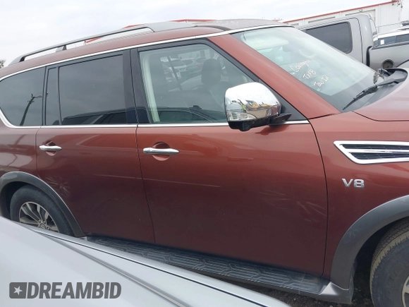 2018 Nissan Armada SL with VIN JN8AY2ND7J9050528, listed as a IAAI auction lot 41525232 with 106,179 mi miles and . Bid and sale history available at DreamBid. Image 13.