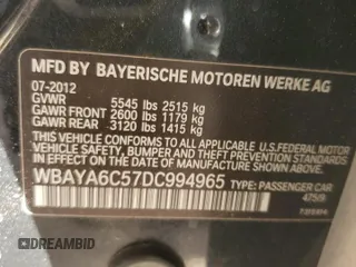 2013 BMW 7 Series 740i with VIN WBAYA6C57DC994965, listed as a Copart auction lot 81635414 with 110,698 mi miles and Salvage Title. Bid and sale history available at carsss.com. Image 12.