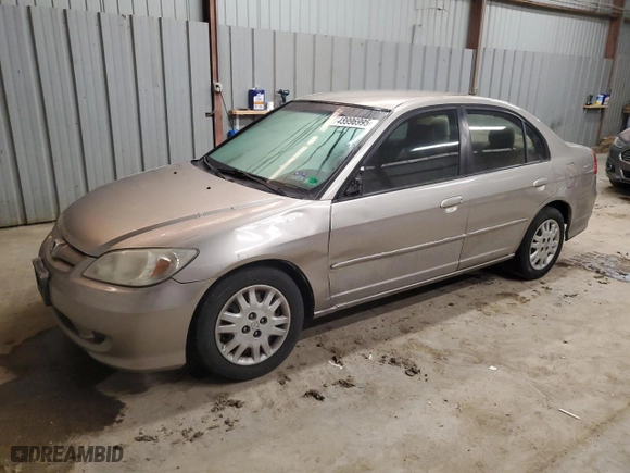 2004 Honda Civic LX with VIN 2HGES15564H596874, listed as a Copart auction lot 48996995 with 176,718 mi miles and Salvage Title. Bid and sale history available at carsss.com. Image 1.